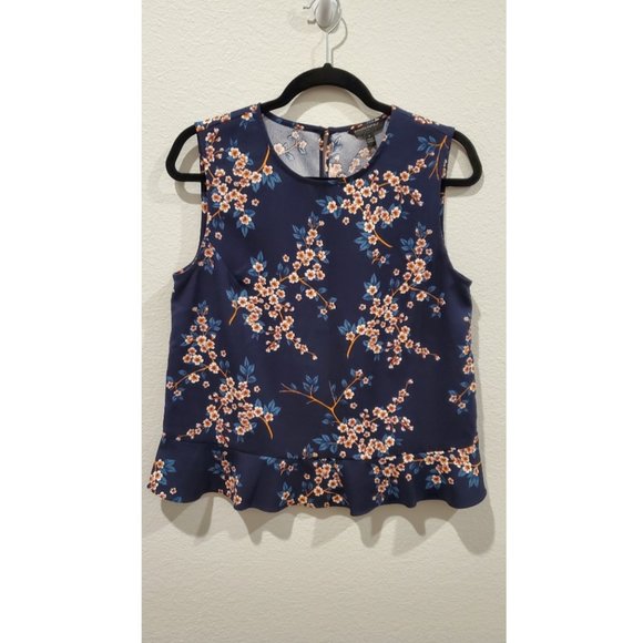 Banana Republic Tops - BANANA REPUBLIC Blue Navy Floral Print Top
